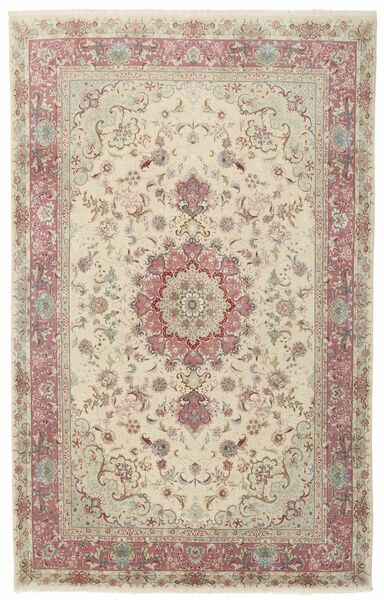  Oriental Tabriz 60 Raj Silk Warp Rug 200X315 Beige/Brown Wool, Persia/Iran