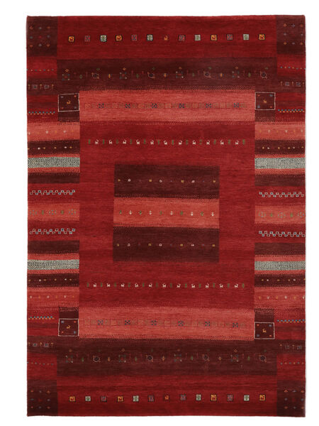 絨毯 ギャッベ Loribaft 168X240 ダークレッド/ブラック (ウール, インド)