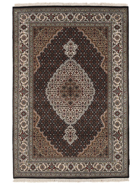 絨毯 オリエンタル タブリーズ Royal 133X198 ブラック/茶色 (ウール, インド)