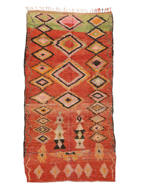  Berber Moroccan - Mid Atlas Vintage 162X305 Wool Rug Dark Red/Brown Carpetvista