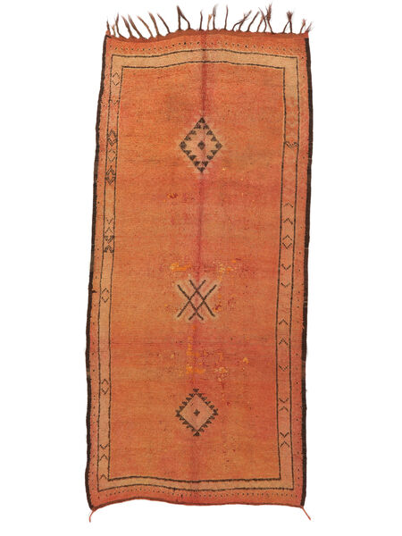  Berber Moroccan - Mid Atlas Vintage 136X293 Wool Rug Red/Brown Small Carpetvista