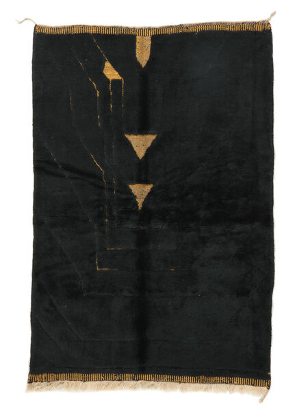 160X237 絨毯 Berber Moroccan - Mid Atlas モダン ブラック (ウール, モロッコ) Carpetvista