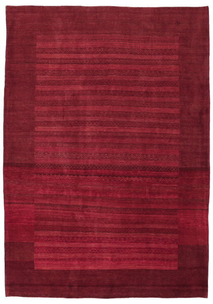 207X293 Tapete Loribaft Fine Persa Moderno Vermelho Escuro/Preto (Lã, Pérsia/Irão)
