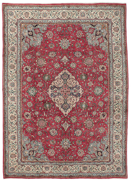 Alfombra Sarough 270X375 Rojo Oscuro/Marrón Grande (Lana, Persia/Irán)