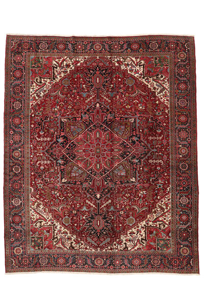 Tapis Persan Heriz Ca. 1920 358X438 Rouge Foncé/Noir Grand (Laine, Perse/Iran)
