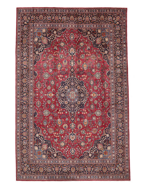 Tapete Kashan Fine 358X553 Vermelho Escuro/Preto Grande (Lã, Pérsia/Irão)