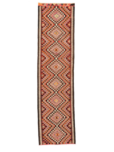 Herki Kelim Vintage Teppich 93X347 Läufer Dunkelrot/Braun Wolle, Türkei Carpetvista