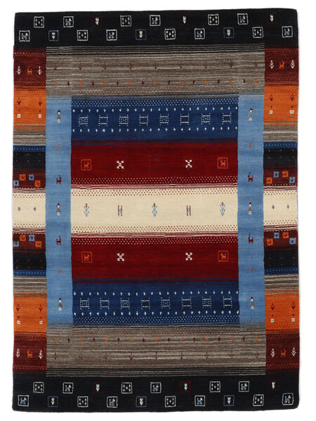 140X200 Alfombra Gabbeh Loom Moderna Negro/Rojo Oscuro (Lana, India)