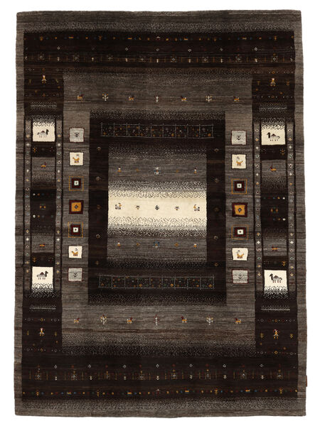 171X240 Gabbeh Loribaft Teppich Moderner Schwarz/Braun (Wolle, Indien) Carpetvista