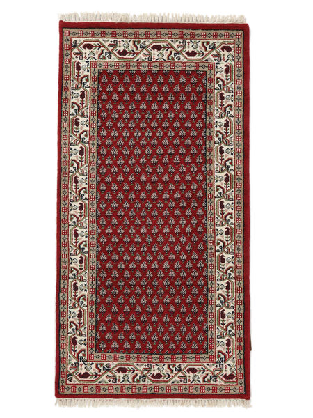  Orientalisk Mir Indisk Matta 70X140 Mörkröd/Svart Ull, Indien Carpetvista