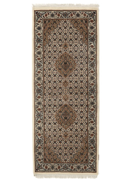 80X201 Tapis Tabriz Royal D'orient De Couloir Marron/Noir (Laine, Inde) Carpetvista