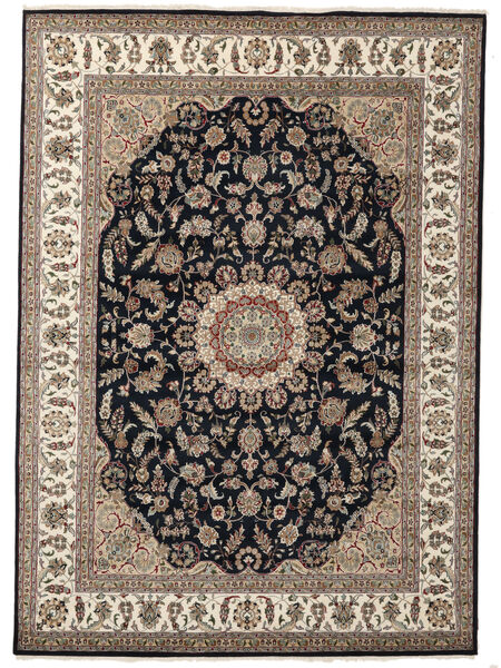 267X377 絨毯 ナイン インド オリエンタル 茶色/ブラック 大きな (ウール, インド) Carpetvista