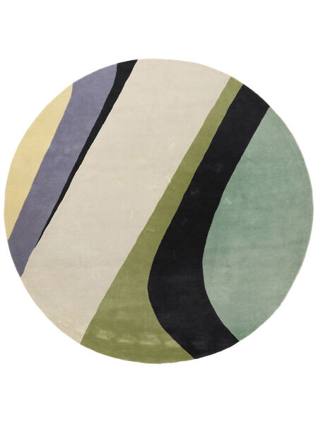  Dynamic Handtufted Rug Ø 300 Beige/Green Carpetvista