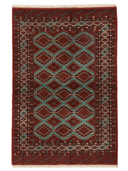  Turkaman Szőnyeg 135X198 Perzsa Gyapjúszőnyeg Fekete/Sötétpiros Kicsi Carpetvista
