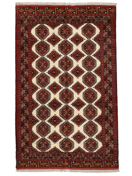  159X249 Turkaman Matot Matto Musta/Tummanpunainen Persia/Iran Carpetvista
