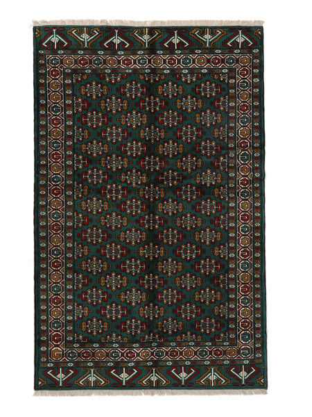Koberec Turkaman 155X244 Černá/Tmavě Červená (Vlna, Persie/Írán)