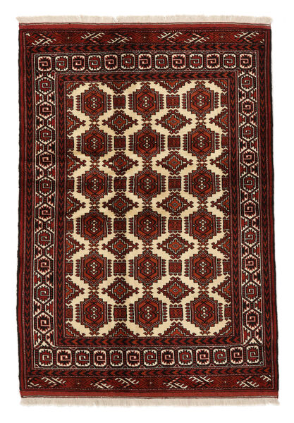  Turkaman Rug 130X183 Persian Wool Black/Dark Red Small Carpetvista