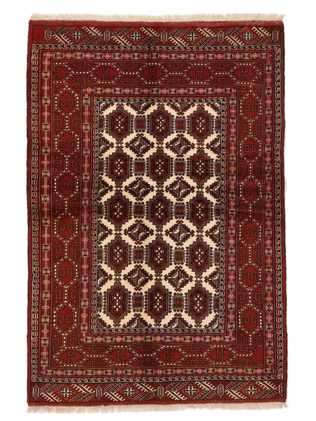  Turkaman Tappeto 133X193 Persiano Di Lana Nero/Rosso Scuro Piccolo Carpetvista