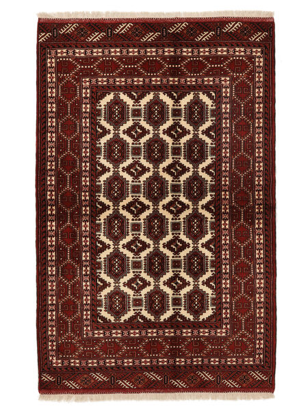  Turkaman Tappeto 135X208 Persiano Di Lana Nero/Rosso Scuro Piccolo Carpetvista