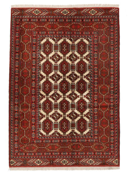  Turkaman Teppich 138X195 Persischer Wollteppich Dunkelrot/Schwarz Klein Carpetvista