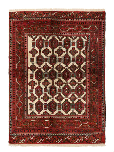  Turkaman Χαλι 132X181 Περσικό Μαλλινο Μαύρα/Σκούρο Κόκκινο Μικρό Carpetvista
