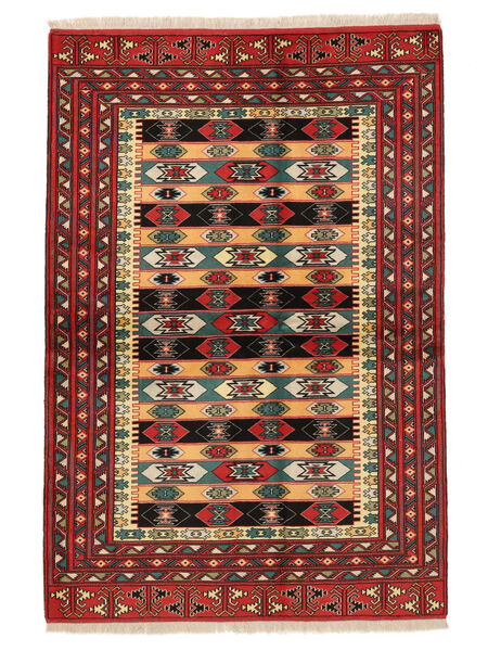 135X196 Turkaman Tæppe Orientalsk Mørkerød/Sort (Uld, Persien/Iran) Carpetvista