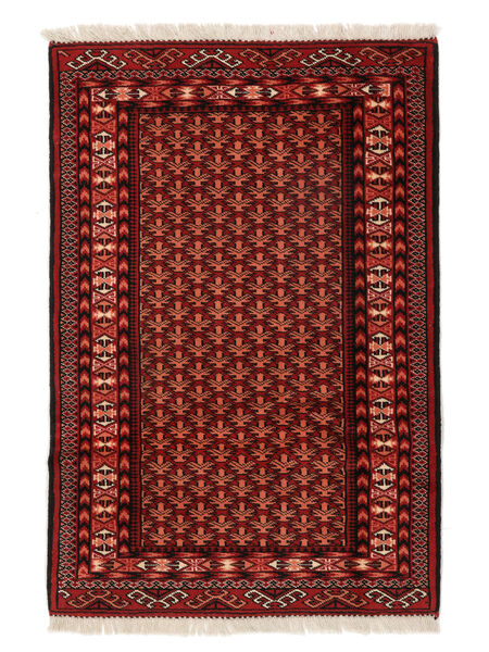 Tappeto Turkaman 84X124 Nero/Rosso Scuro (Lana, Persia/Iran)