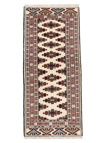 86X189 Tappeto Turkaman Orientale Passatoie Beige/Nero (Lana, Persia/Iran) Carpetvista