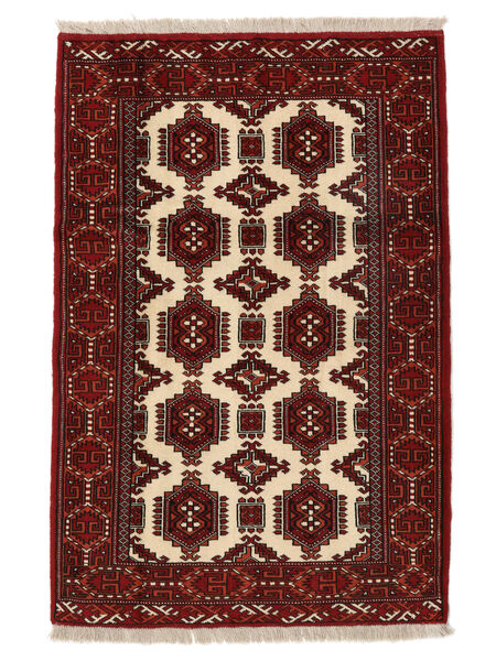 104X155 Turkaman Teppich Orientalischer Schwarz/Dunkelrot (Wolle, Persien/Iran) Carpetvista