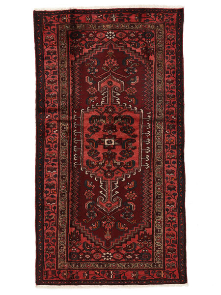 105X194 Hamadan Matot Matto Itämainen Musta/Tummanpunainen (Villa, Persia/Iran)