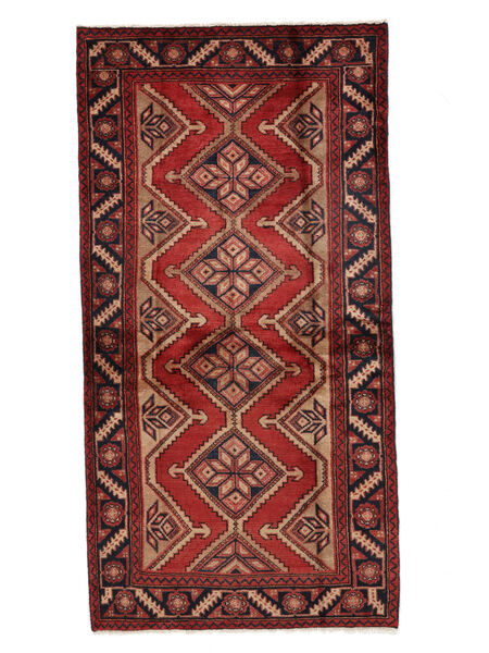 114X205 Alfombra Oriental Hamadan Rojo Oscuro/Negro (Lana, Persia/Irán) Carpetvista