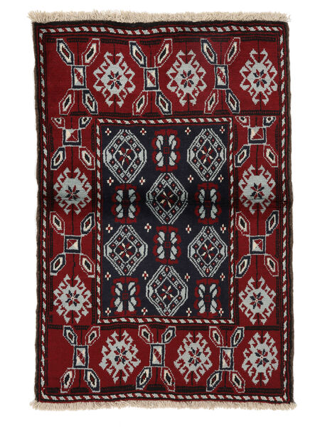 84X120 Tapis Baloutche D'orient Noir/Rouge Foncé (Laine, Perse/Iran) Carpetvista