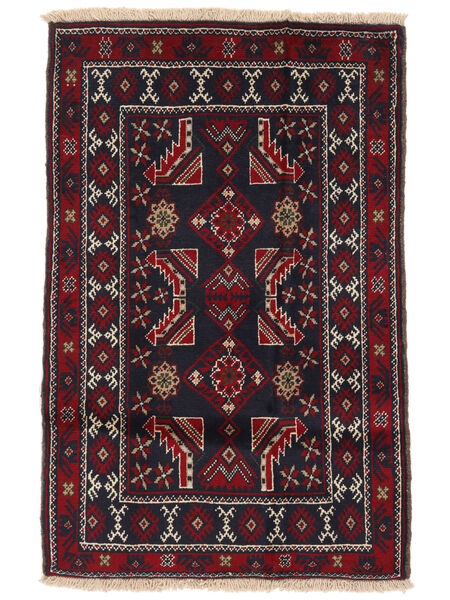 85X127 Tappeto Beluch Orientale Nero/Rosso Scuro (Lana, Persia/Iran) Carpetvista