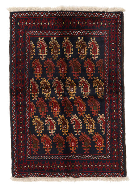 81X116 Tappeto Beluch Orientale Nero/Rosso Scuro (Lana, Persia/Iran) Carpetvista