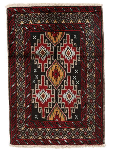 83X122 絨毯 オリエンタル バルーチ ブラック/茶色 (ウール, ペルシャ/イラン) Carpetvista