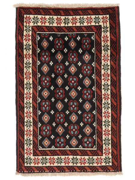 Tapete Persa Balúchi 80X123 Preto/Vermelho Escuro (Lã, Pérsia/Irão)