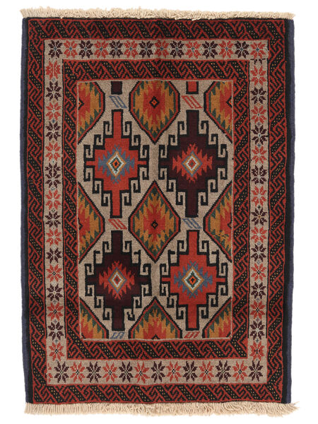 絨毯 バルーチ 85X123 ブラック/茶色 (ウール, ペルシャ/イラン)