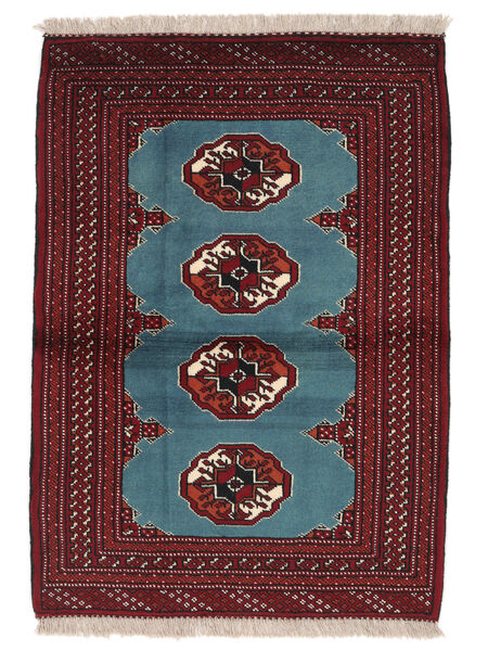 Turkaman Teppich 85X117 Schwarz/Dunkelrot Wolle, Persien/Iran Carpetvista