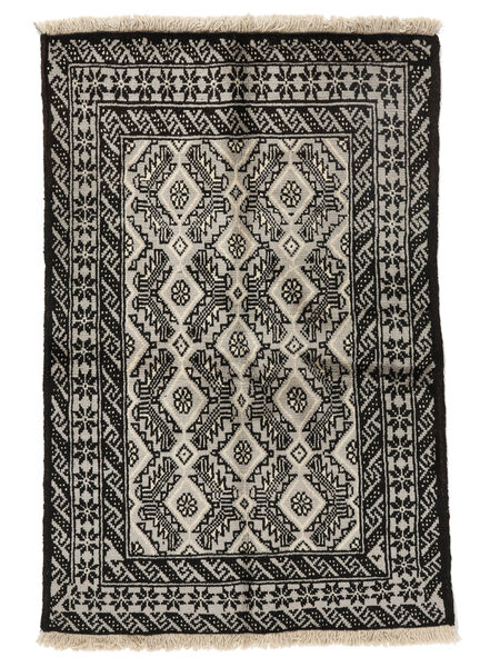 81X121 絨毯 バルーチ オリエンタル ブラック/茶色 (ウール, ペルシャ/イラン) Carpetvista