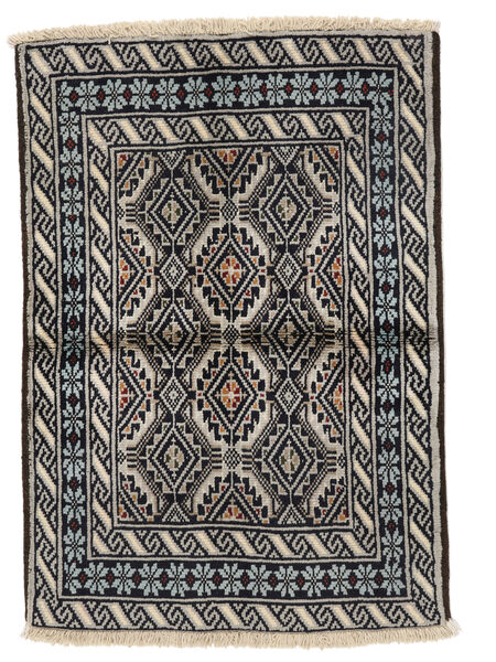 83X118 絨毯 バルーチ オリエンタル ブラック/ダークイエロー (ウール, ペルシャ/イラン) Carpetvista
