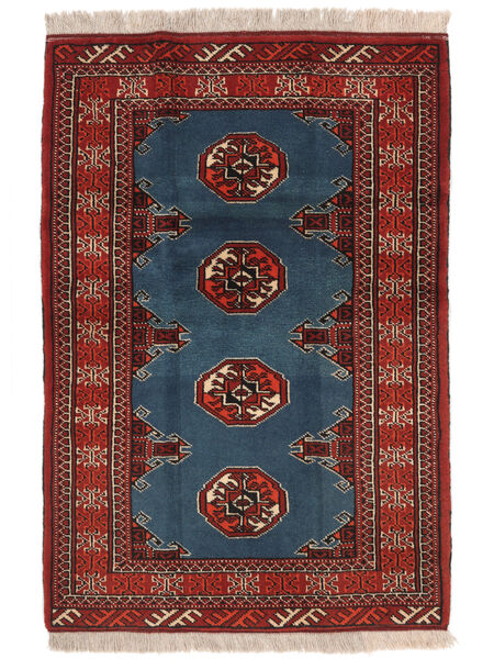 Orientalischer Turkaman Teppich 81X118 Schwarz/Dunkelrot Wolle, Persien/Iran Carpetvista
