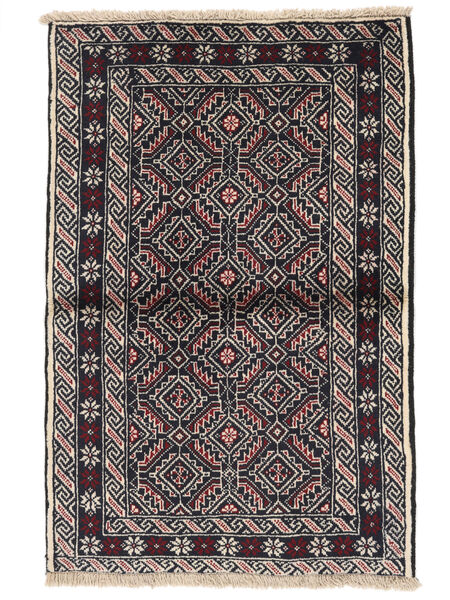 80X122 絨毯 バルーチ オリエンタル ブラック/茶色 (ウール, ペルシャ/イラン) Carpetvista