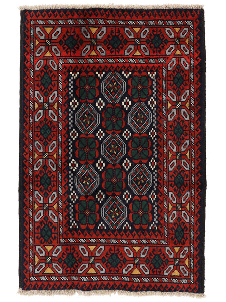 Koberec Perský Beluch 85X129 Černá/Tmavě Červená (Vlna, Persie/Írán)
