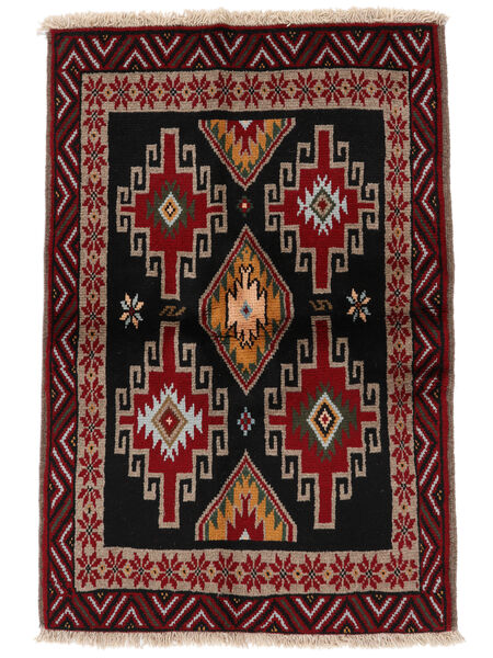 81X120 Dywan Orientalny Beludż Czarny/Brunatny (Wełna, Persja/Iran) Carpetvista