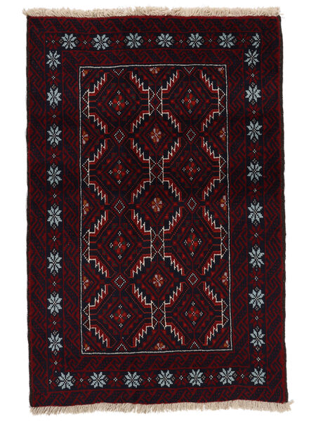 絨毯 バルーチ 80X122 ブラック/ダークグレー (ウール, ペルシャ/イラン)