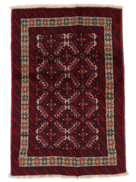82X120 Tapis D'orient Baloutche Noir/Rouge Foncé (Laine, Perse/Iran) Carpetvista