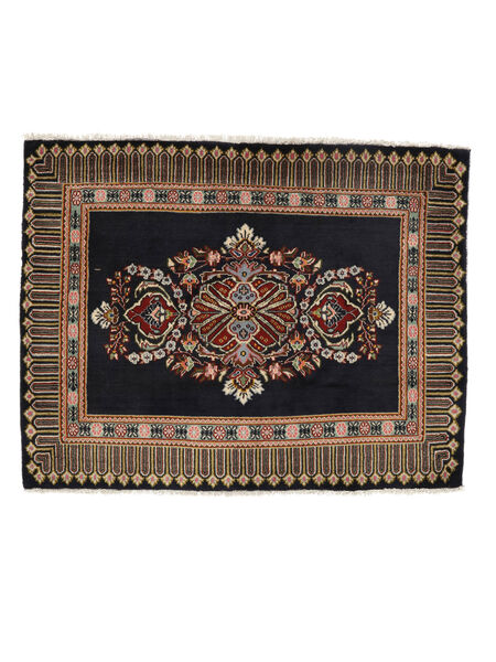  Orientalischer Keshan Teppich 74X96 Schwarz/Braun Wolle, Persien/Iran Carpetvista