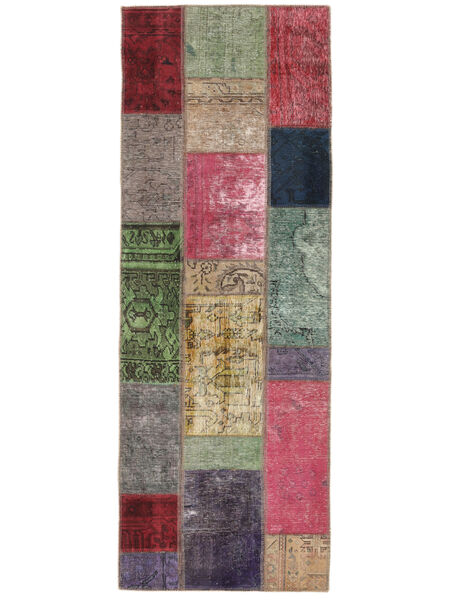 絨毯 ペルシャ パッチワーク 73X204 廊下 カーペット ダークレッド/グリーン (ウール, ペルシャ/イラン)