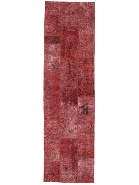  Patchwork Tapete 86X307 Vintage Persa Lã Vermelho Escuro Pequeno Carpetvista