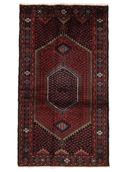  Hamadan Χαλι 108X190 Περσικό Μαλλινο Μαύρα/Σκούρο Κόκκινο Μικρό Carpetvista